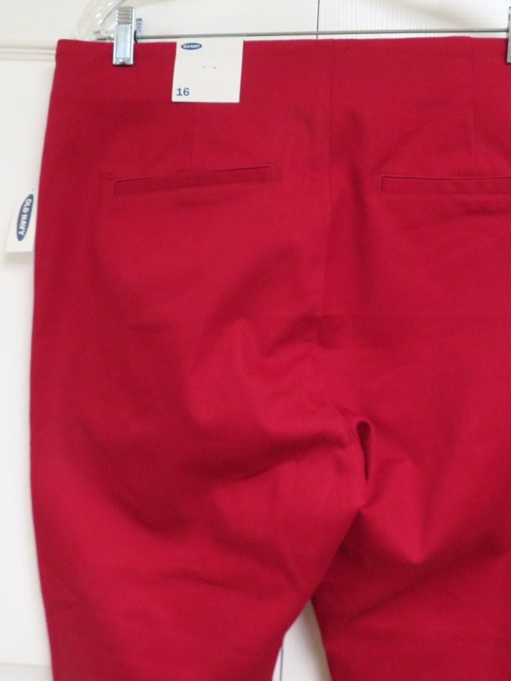 Old Navy 16 High-Rise Ankle Pants Red Solid - Picture 3 of 6